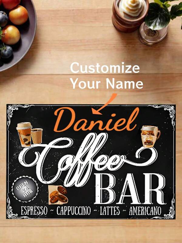 1pc Fashionable Creative Coffee Cup, Personalized Name, Suitable For Kitchen, Coffee Bar, Restaurant Decoration Tableware, Home Decor