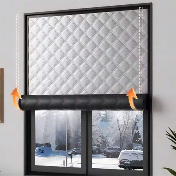 1 Piece, Summer, Air-Conditioned Room, Constant Temperature, Insulated Windows With Thermal Insulation Curtains, Windproof, Soundproof, Sealing Film, Self-Adhesive Bubble Insulation Film, Removable Door Curtain.